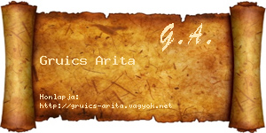 Gruics Arita névjegykártya